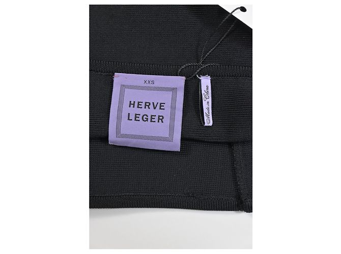 Herve Leger Bleistiftrock aus schwarzem Polyester - Ansicht 8