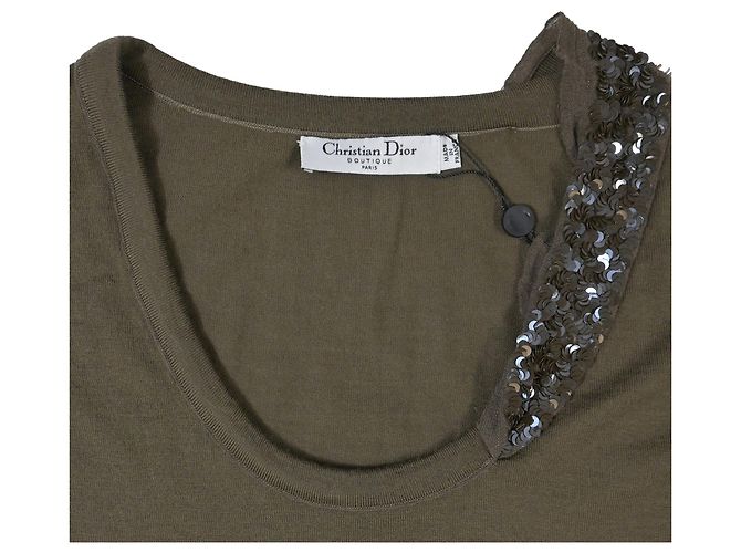 Christian Dior-Weste mit Pailletten-Details aus braunem Baumwollstoff Rot - Ansicht 4