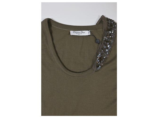 Christian Dior-Weste mit Pailletten-Details aus braunem Baumwollstoff Rot - Ansicht 9