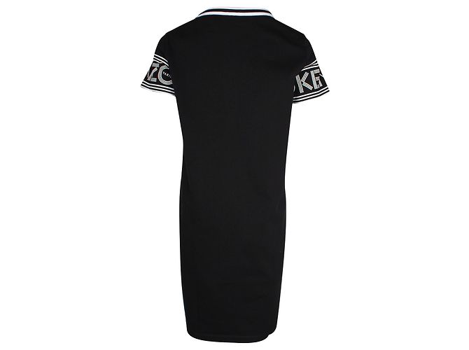 Vestido camiseta con logo de Kenzo impreso en algodón negro - vista 3