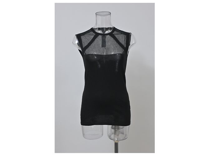Top sem mangas Burberry Prorsum em seda preta - vista 6