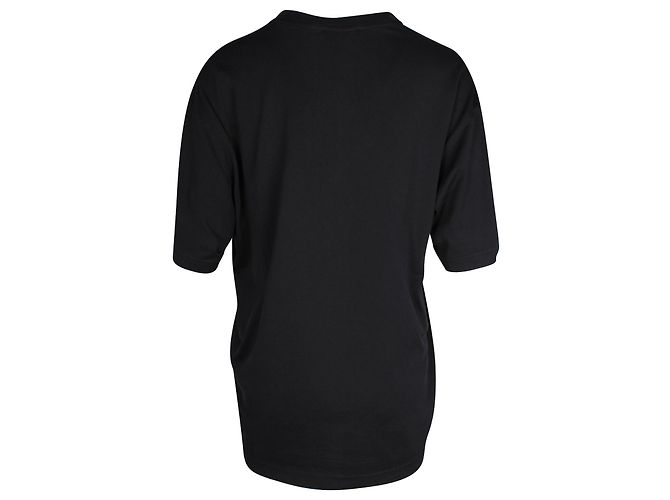 Camiseta de algodón negro con estampado gráfico de cara dorada de Acne Studios - vista 3
