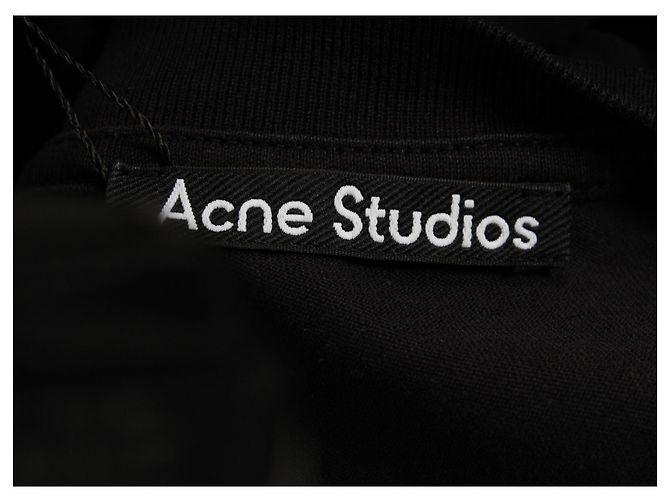 Camiseta de algodón negro con estampado gráfico de cara dorada de Acne Studios - vista 4