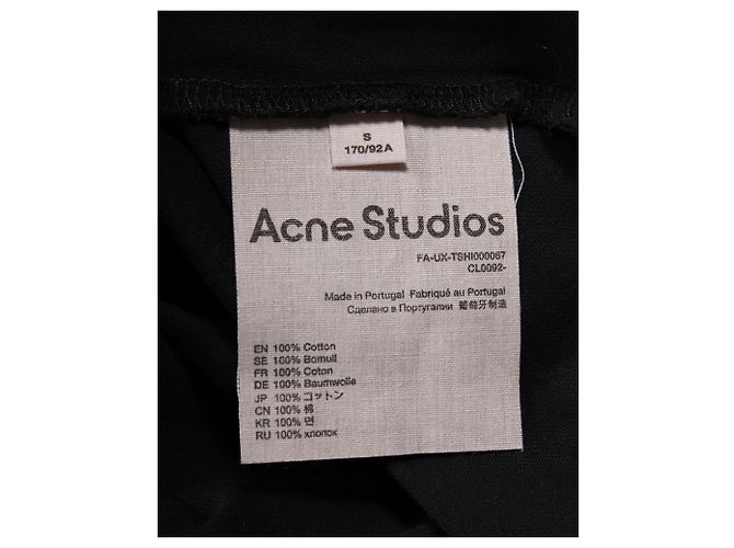 Camiseta de algodón negro con estampado gráfico de cara dorada de Acne Studios - vista 5