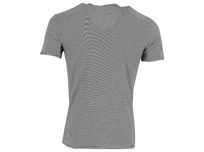 Polo a righe Theory in cotone nero e bianco - vista 3
