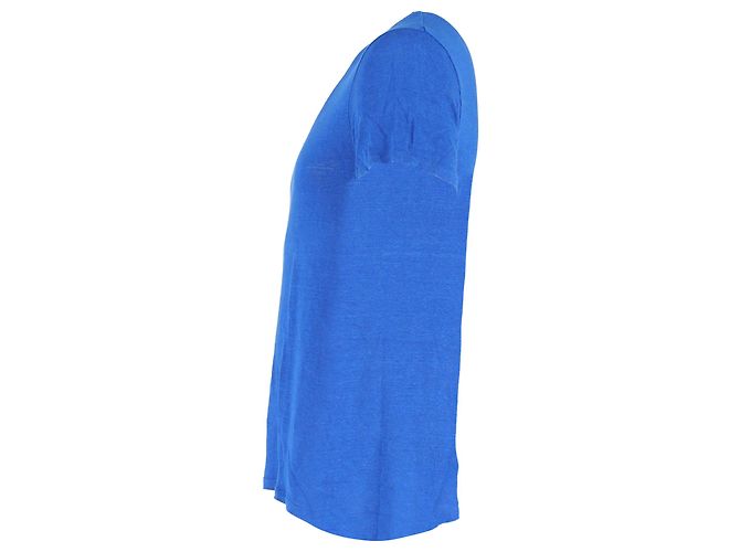 T-shirt a girocollo Sandro Paris in lino blu - vista 2