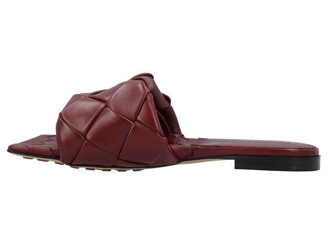Sandalo piatto Lido rosso di Bottega Veneta - vista 3