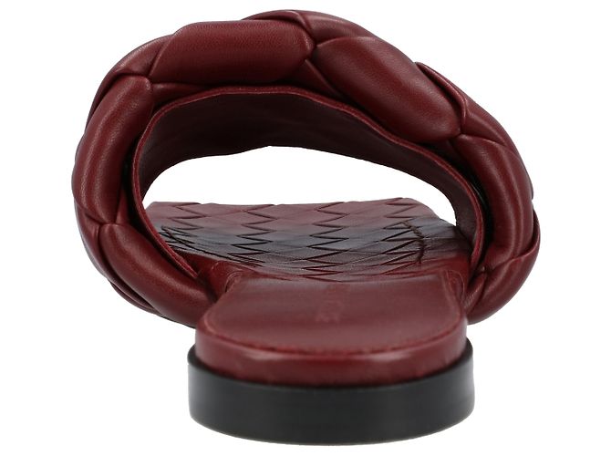 Sandalo piatto Lido rosso di Bottega Veneta - vista 4