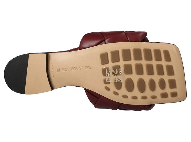 Sandalo piatto Lido rosso di Bottega Veneta - vista 5
