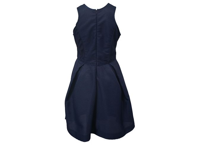 Vestido mini plisado sin mangas Maje en poliéster azul marino - vista 3