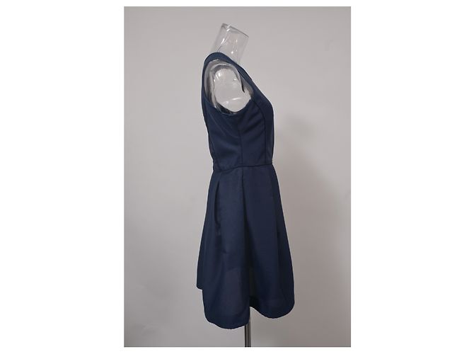 Vestido mini plisado sin mangas Maje en poliéster azul marino - vista 7