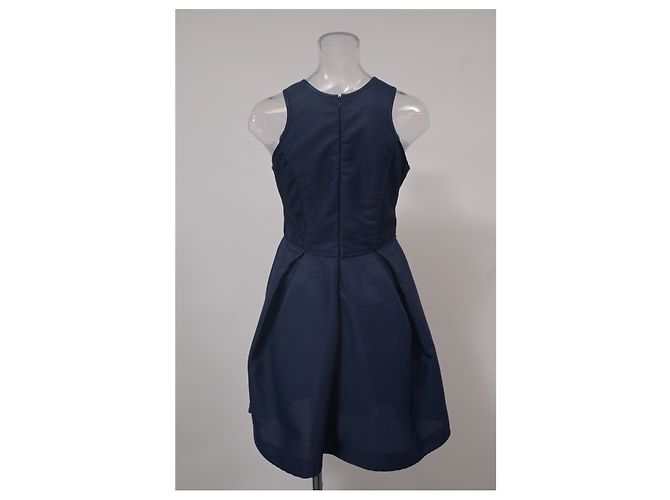 Vestido mini plisado sin mangas Maje en poliéster azul marino - vista 8
