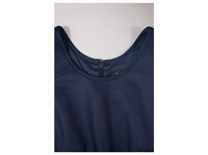Vestido mini plisado sin mangas Maje en poliéster azul marino - vista 9