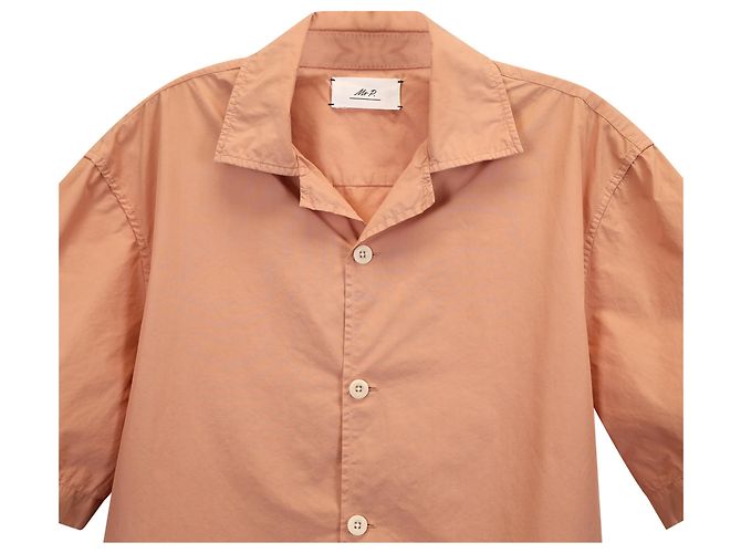 Autre Marque Camicia in cotone tinto Mr. P Camp Collar in corallo - vista 2
