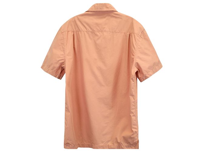 Autre Marque Camicia in cotone tinto Mr. P Camp Collar in corallo - vista 3