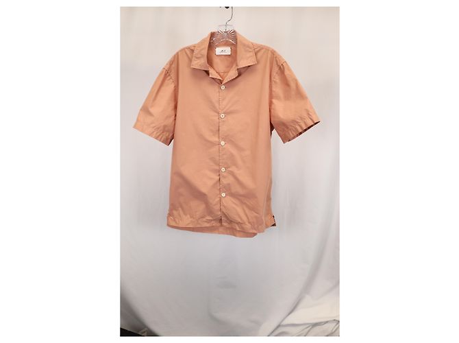 Autre Marque Camicia in cotone tinto Mr. P Camp Collar in corallo - vista 4