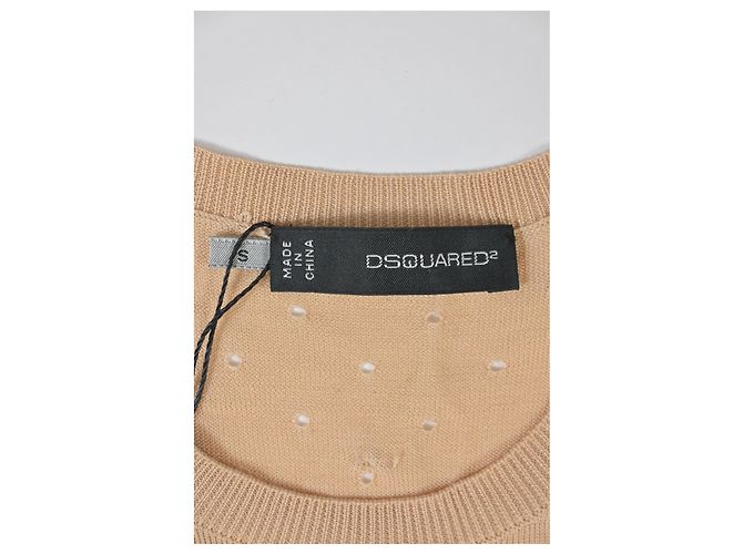 Top de algodón nude adornado con cuentas Dsquared2 Castaño Carne - vista 10