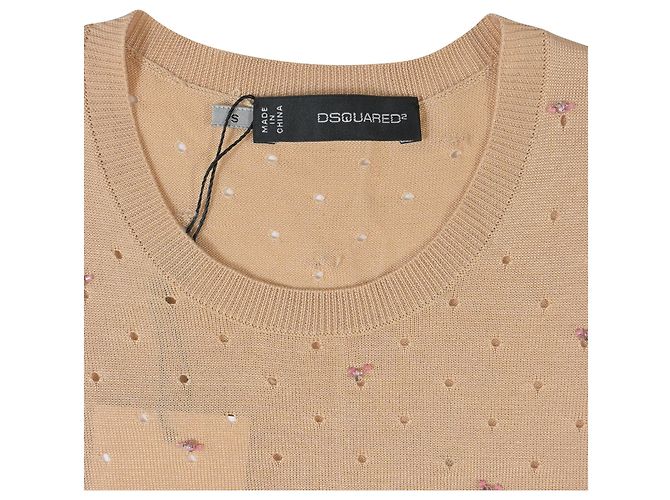 Top de algodón nude adornado con cuentas Dsquared2 Castaño Carne - vista 4