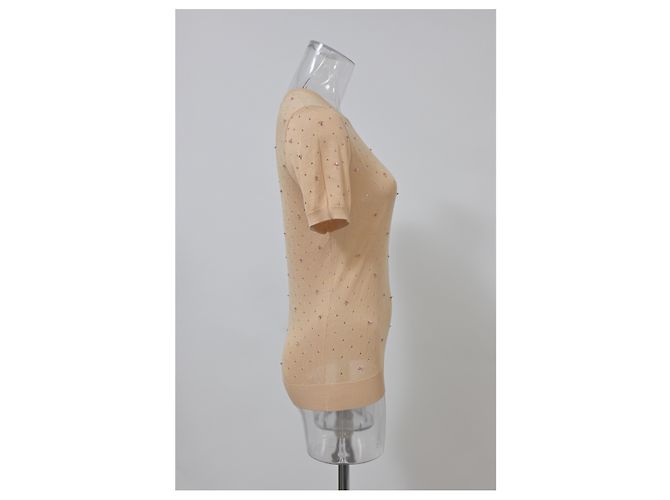 Top de algodón nude adornado con cuentas Dsquared2 Castaño Carne - vista 7