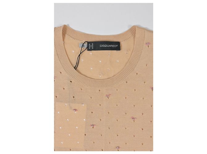 Top de algodón nude adornado con cuentas Dsquared2 Castaño Carne - vista 9