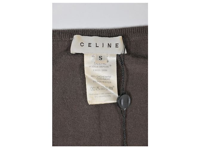 Céline Celine Vintage Weste aus braunem Kaschmir Rot - Ansicht 10
