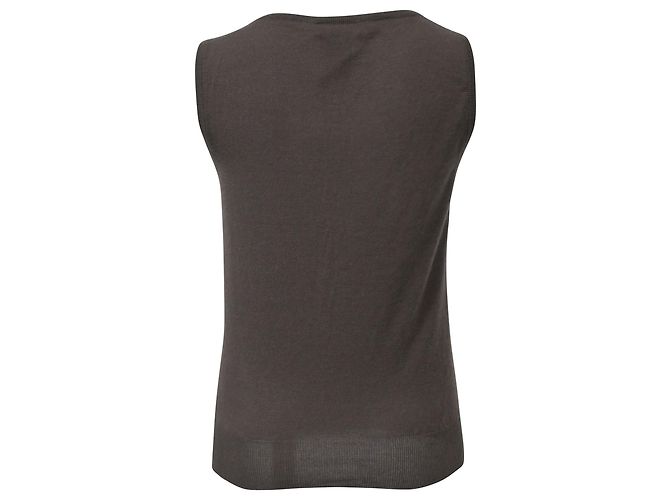 Céline Celine Vintage Weste aus braunem Kaschmir Rot - Ansicht 3