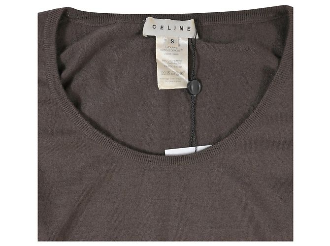 Céline Celine Vintage Weste aus braunem Kaschmir Rot - Ansicht 4