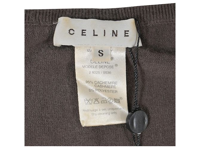 Céline Celine Vintage Weste aus braunem Kaschmir Rot - Ansicht 5