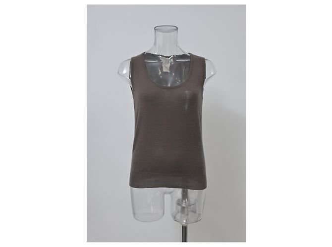 Céline Celine Vintage Weste aus braunem Kaschmir Rot - Ansicht 6