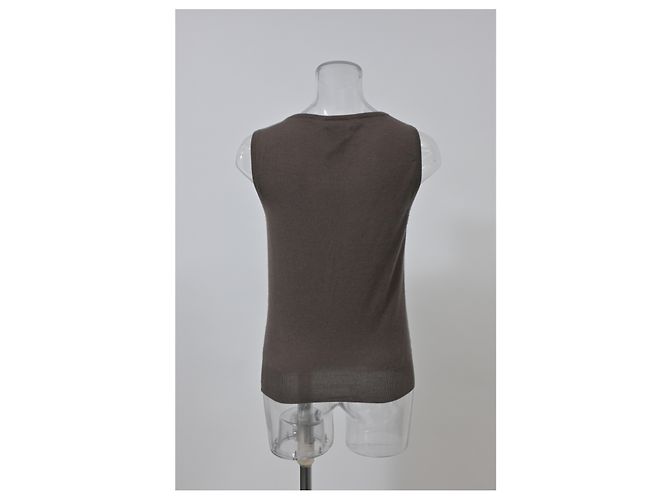 Céline Celine Vintage Weste aus braunem Kaschmir Rot - Ansicht 8