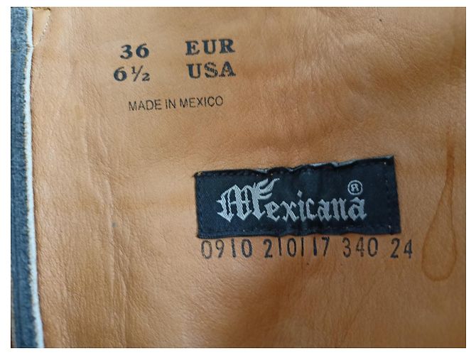 Mexicana Black Leather Round Toe Boots with Eagle Topstitching - view 4
