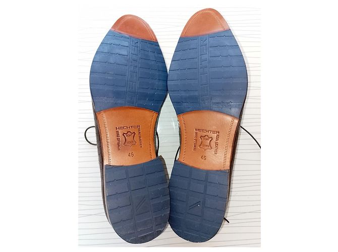 Autre Marque Scarpe Derby formali da uomo in pelle cognac con stampa alligatore e lacci Marrone - vista 6