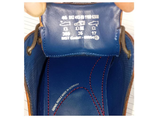 Autre Marque Scarpe Derby formali da uomo in pelle cognac con stampa alligatore e lacci Marrone - vista 8