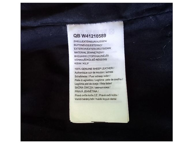 Autre Marque Doppelt gefütterte schwarze Lederjacke mit Reißverschluss für Motorradfahrer WRANGLER - Ansicht 8