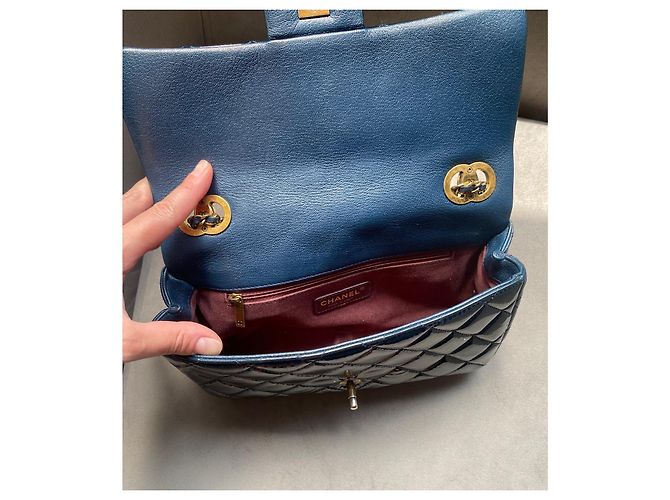 Borsa Classic Flap di Chanel Blu - vista 14