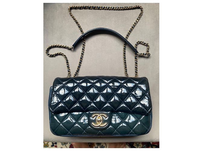 Borsa Classic Flap di Chanel Blu - vista 3