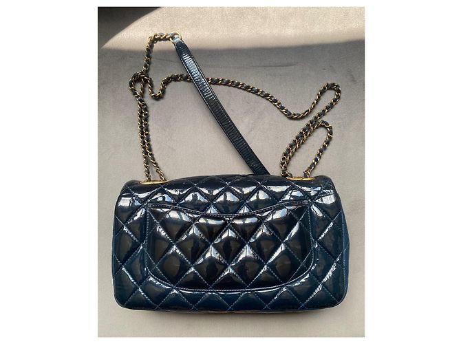 Borsa Classic Flap di Chanel Blu - vista 4
