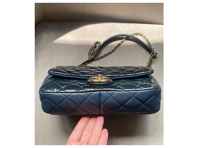 Borsa Classic Flap di Chanel Blu - vista 5
