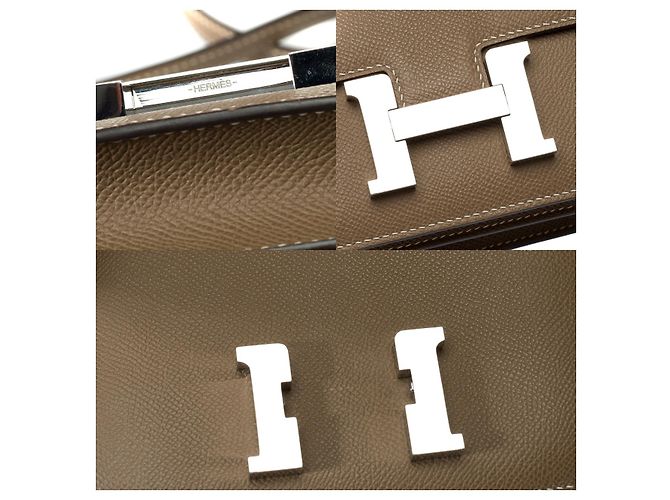 Hermès Sac HERMES Constance en Cuir Étoupe - 101999 Taupe - vue 7