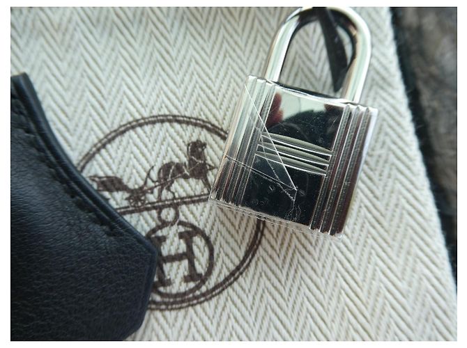 Glocke, Reißverschluss, neues hermès Vorhängeschloss für Kelly- oder Birkin-Handtasche Schwarz - Ansicht 3