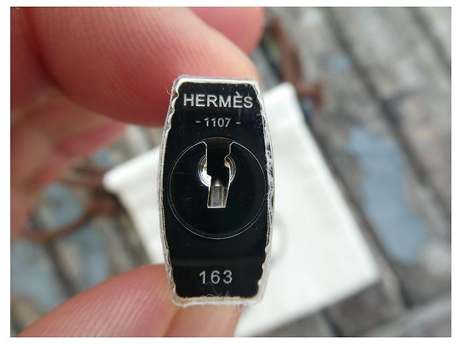 Glocke, Reißverschluss, neues hermès Vorhängeschloss für Kelly- oder Birkin-Handtasche Schwarz - Ansicht 6