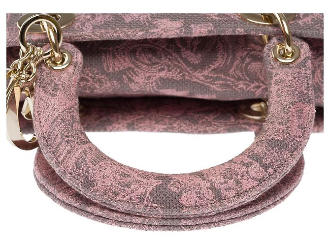 Borsa DIOR Lady Dior in Tela Rosa - 102003 - vista 10