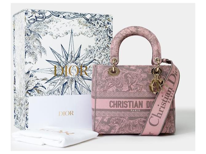 Borsa DIOR Lady Dior in Tela Rosa - 102003 - vista 2