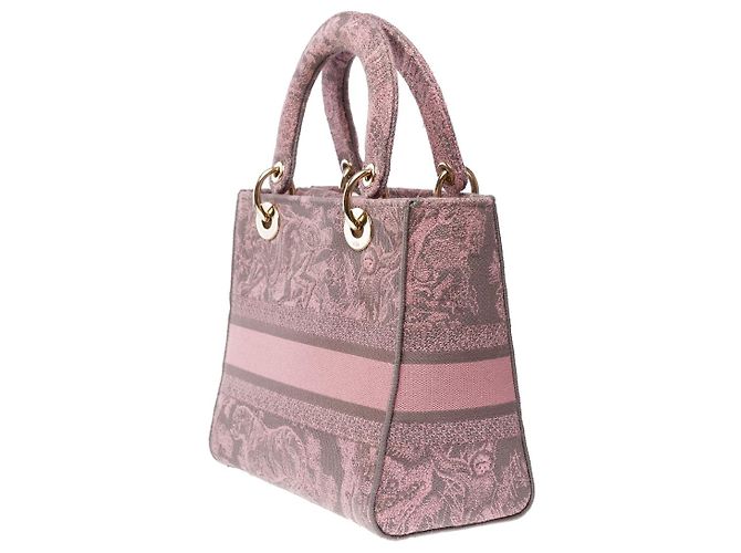 Borsa DIOR Lady Dior in Tela Rosa - 102003 - vista 6