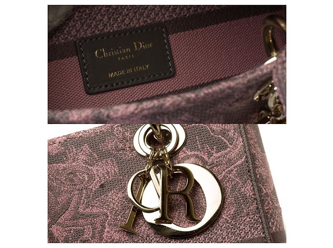 Borsa DIOR Lady Dior in Tela Rosa - 102003 - vista 7