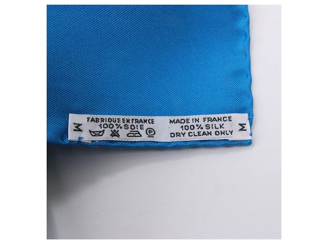 Foulard Hermès Carré 90 "THALASSA" 100% Seta Blu - vista 6