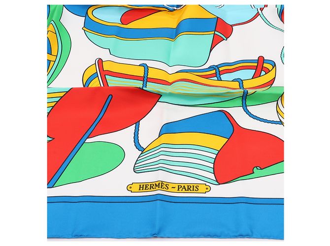 Foulard Hermès Carré 90 "THALASSA" 100% Seta Blu - vista 9