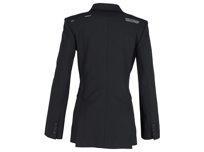 Off White Blazer duplo Off-White em lã preta Preto - vista 3