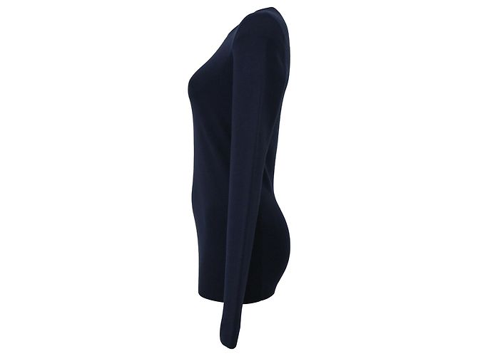 Joseph Rundhals Stretch-Top aus marineblauer Wolle - Ansicht 2