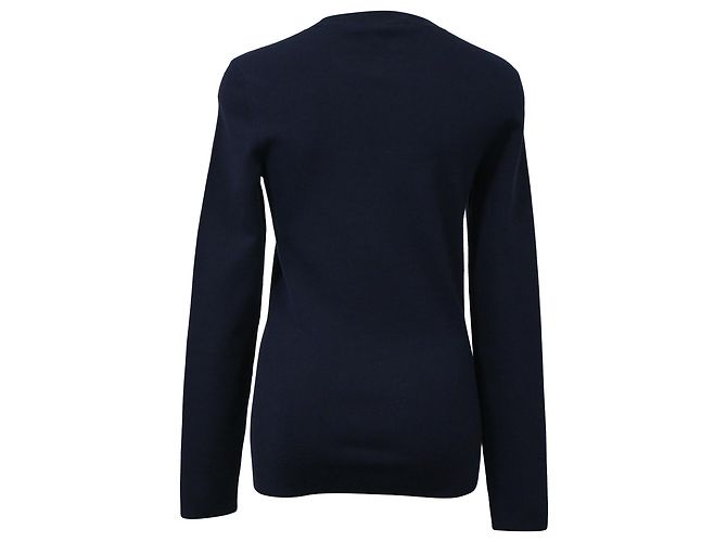 Joseph Rundhals Stretch-Top aus marineblauer Wolle - Ansicht 3